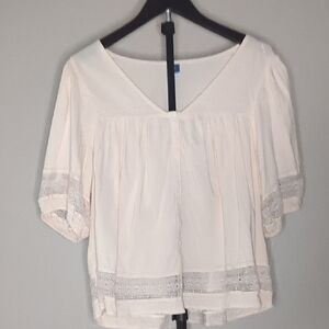 Old Navy Light Blouse with Lace Accents